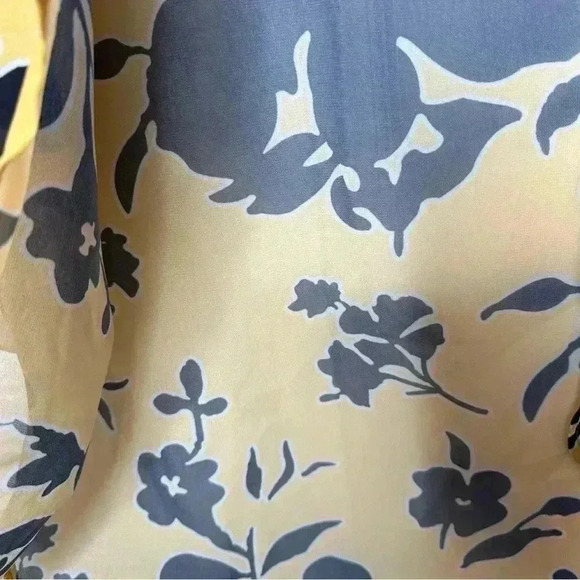 Kimono Sheer  Floral Yellow & Black Size MED/L - Picture 7 of 16